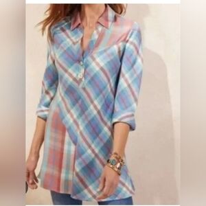 Soft Surroundings Size LP  Multicolor Striped Shirt